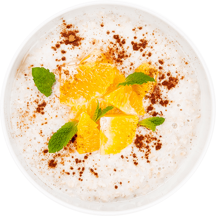 Joghurt mit Orange und Haferflocken