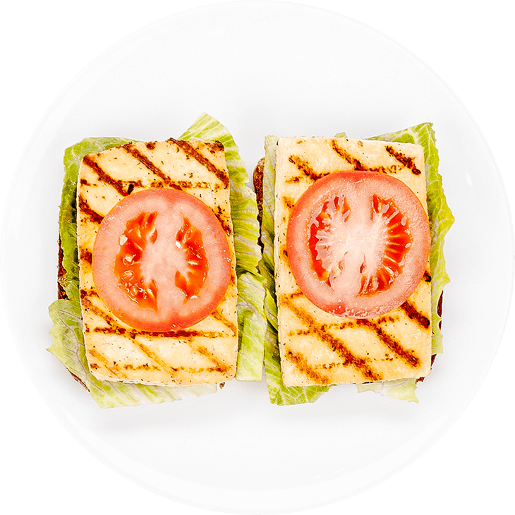 Sandwiches mit gegrilltem Tofu und Pesto 