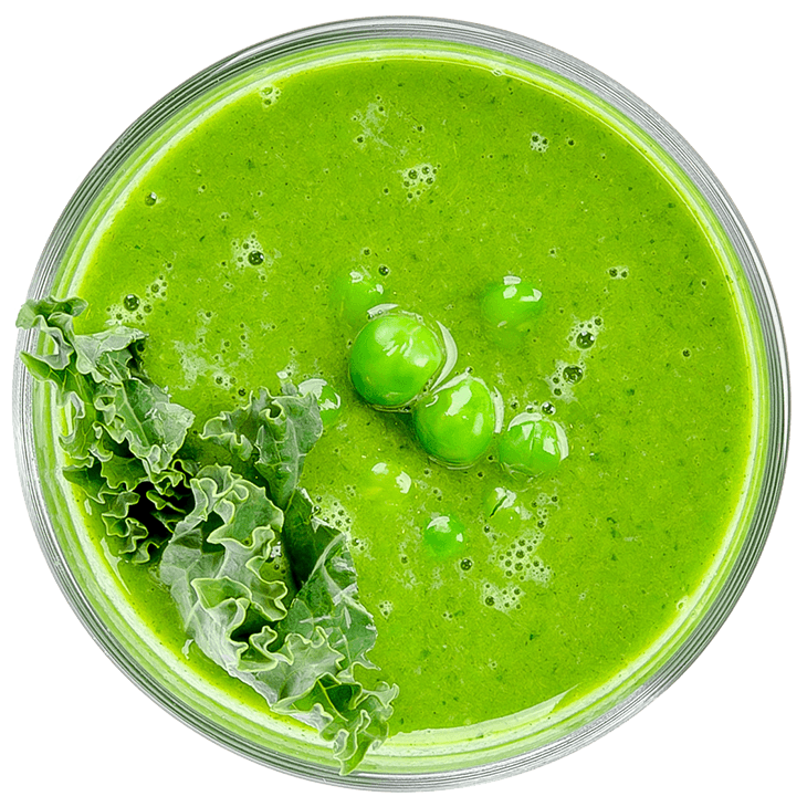 Energetisches Cocktail mit grünen Erbsen