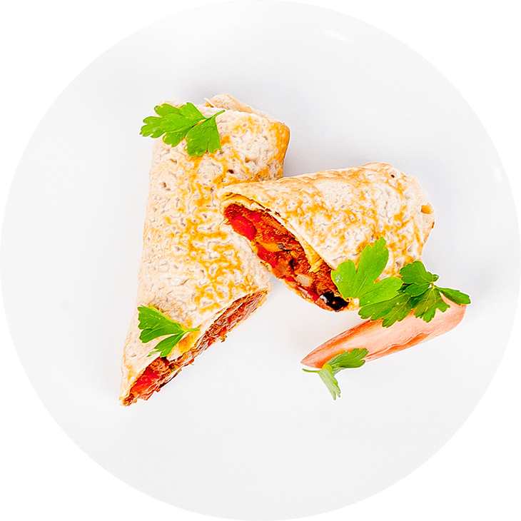 Pfannkuchen mit Zucchini, Paprika und Aubergine