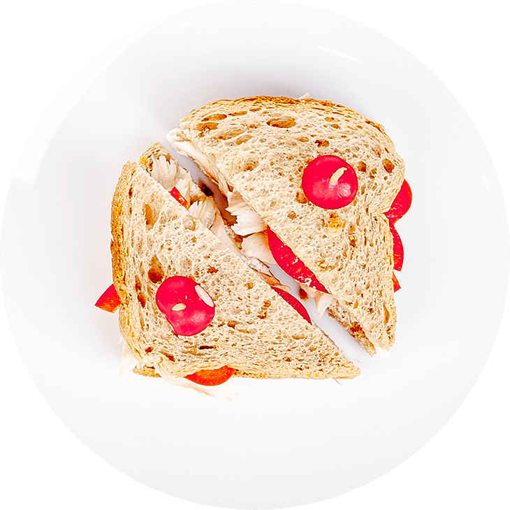 Sandwiches mit Makrele und Paprika 