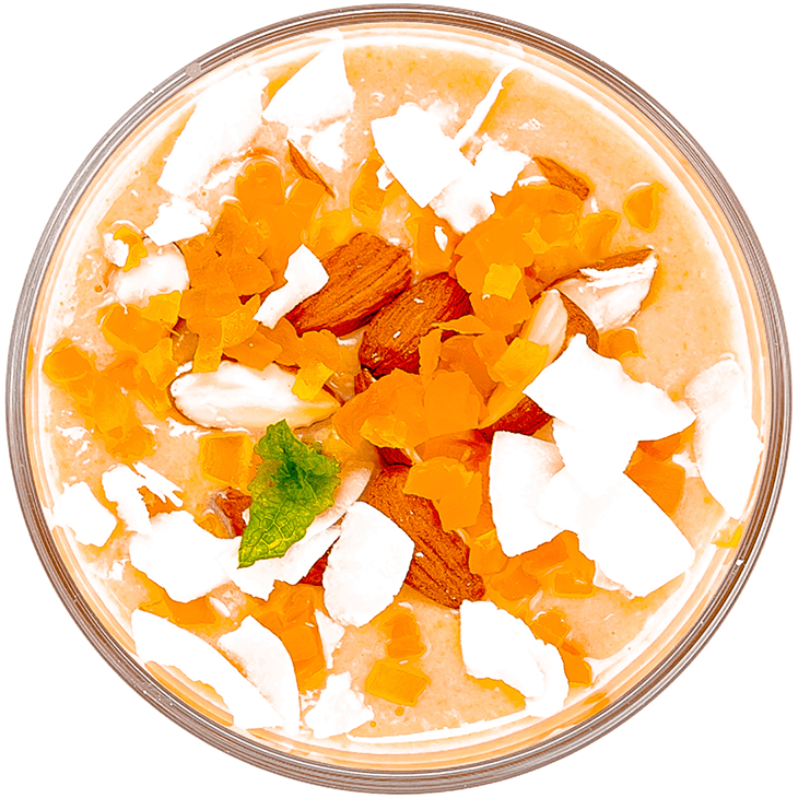 Muzlu, portakallı ve kayısılı darı smoothie