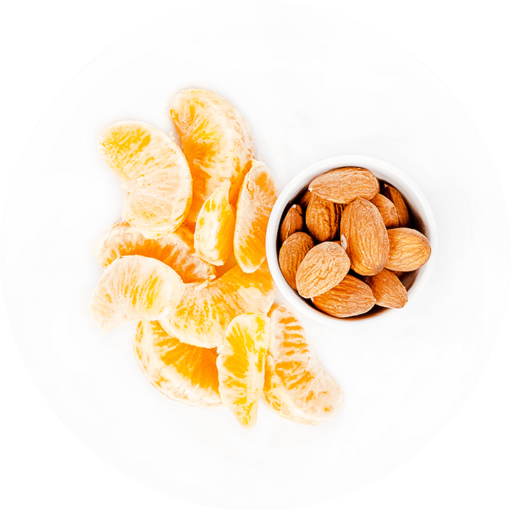 Snack - mandarin + almonds