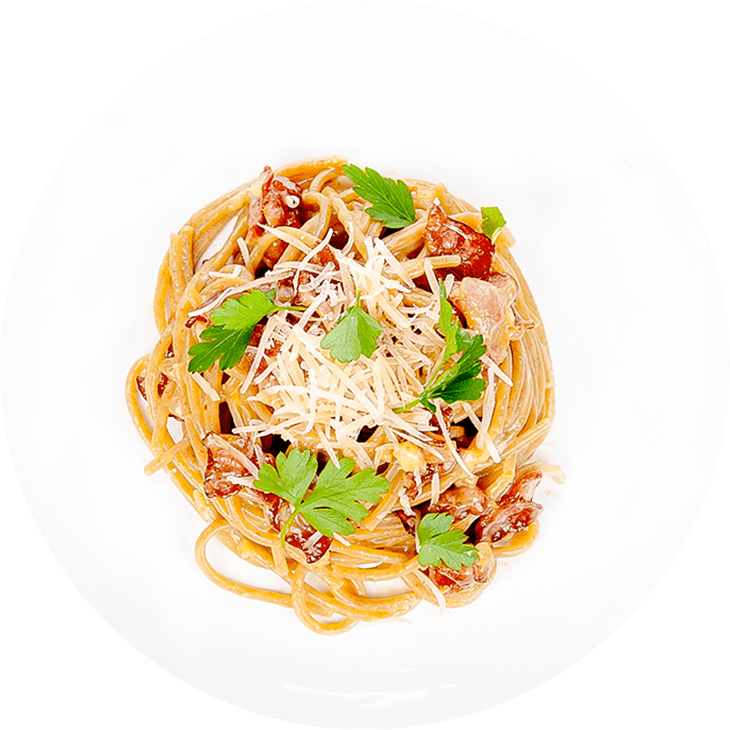 Domuz pastırmalı, yumurtalı ve peynirli spagetti (carbonara)