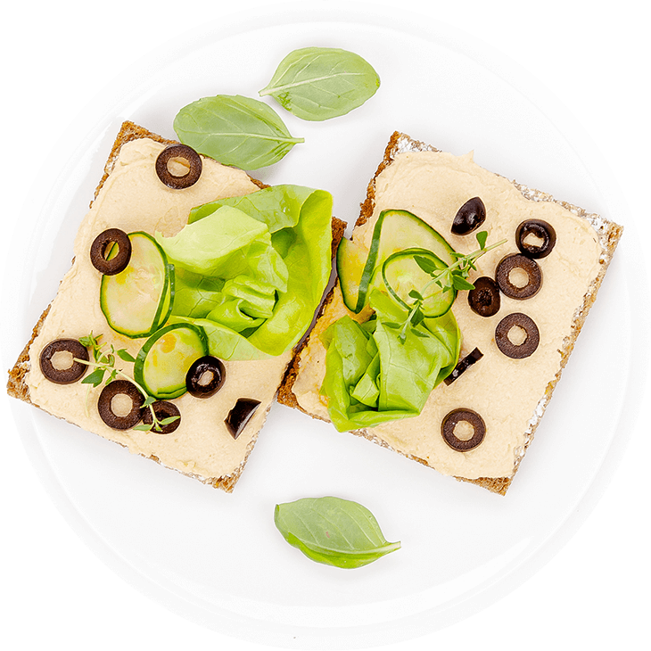 Sandwiches mit Hummus