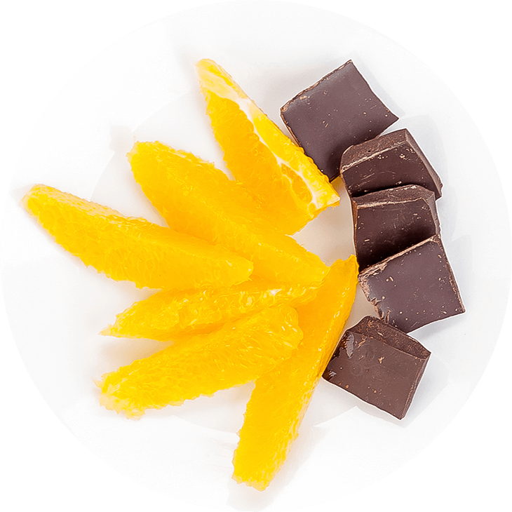 Nassolnivaló - narancs, étcsokoládé