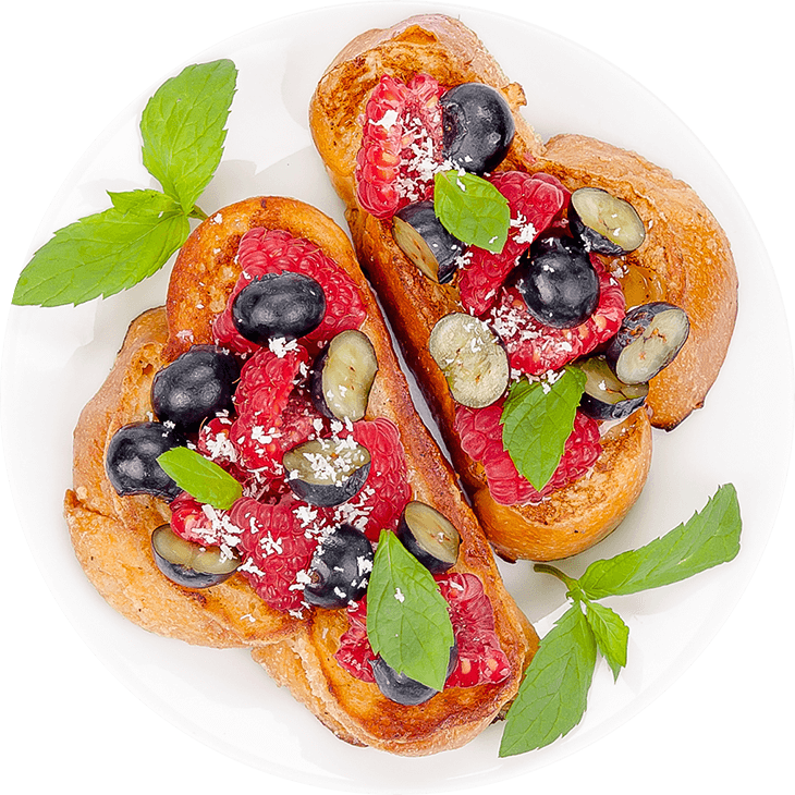 Toast în stilfrancez cu fructe