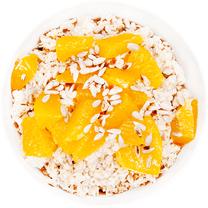 Płatki owsiane z pomarańczą i nasionami słonecznika